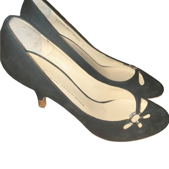 Giuseppe Zanotti suede court kitten heels size 37 - Picture 2 of 7